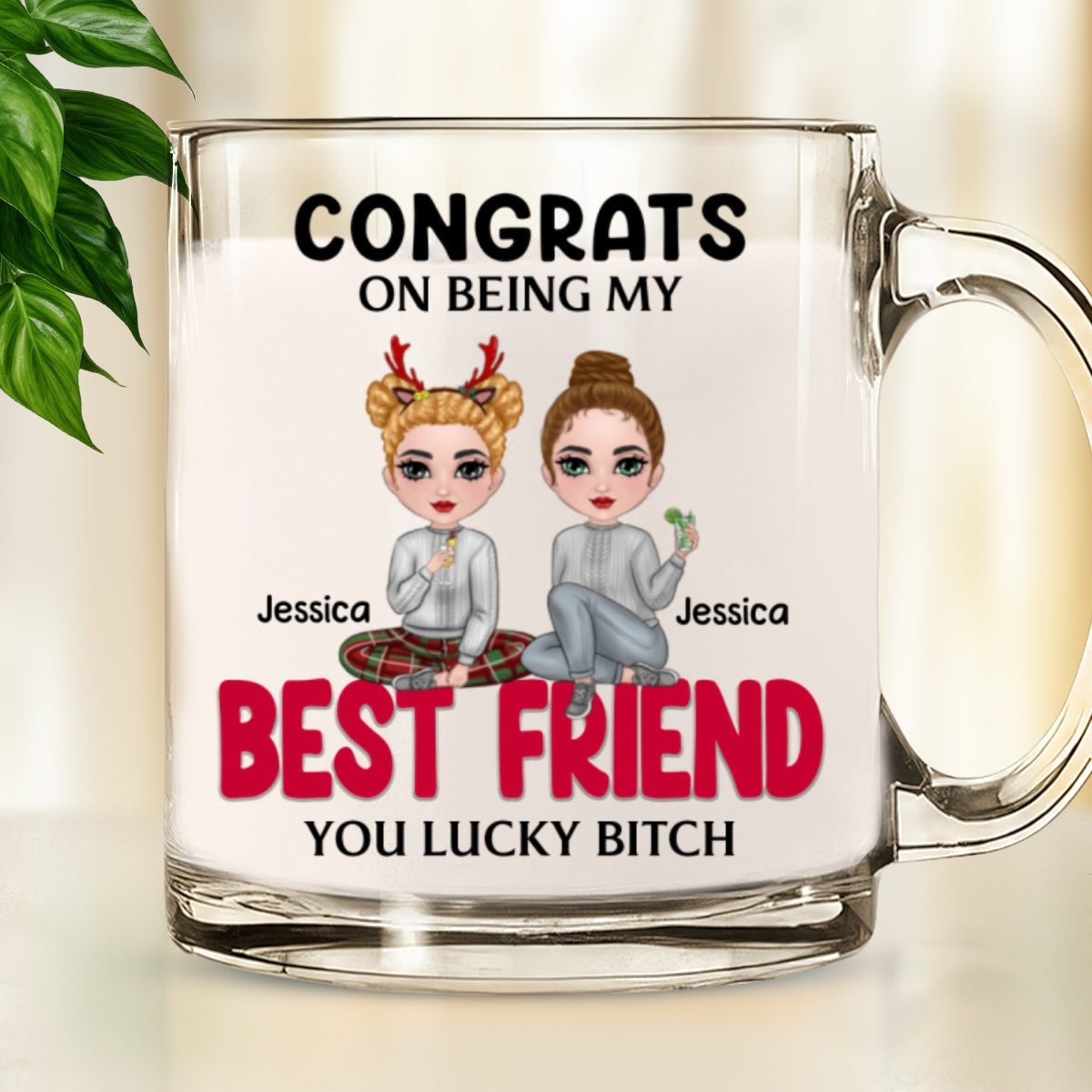 Thank You Being My Bestie - Personalized Custom Glass Mug