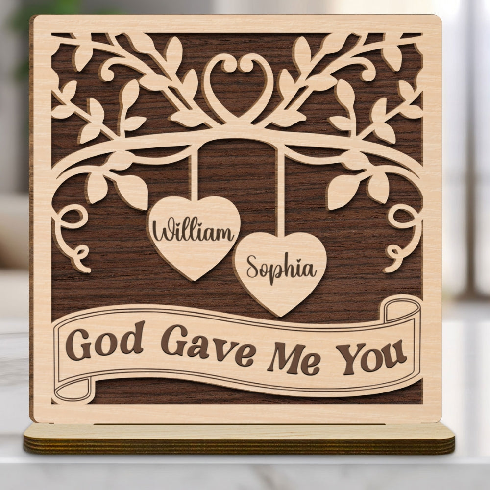 Perfectly Imperfect Together - Personalized Custom 2-Layer Wood Plaque With Flat Base
