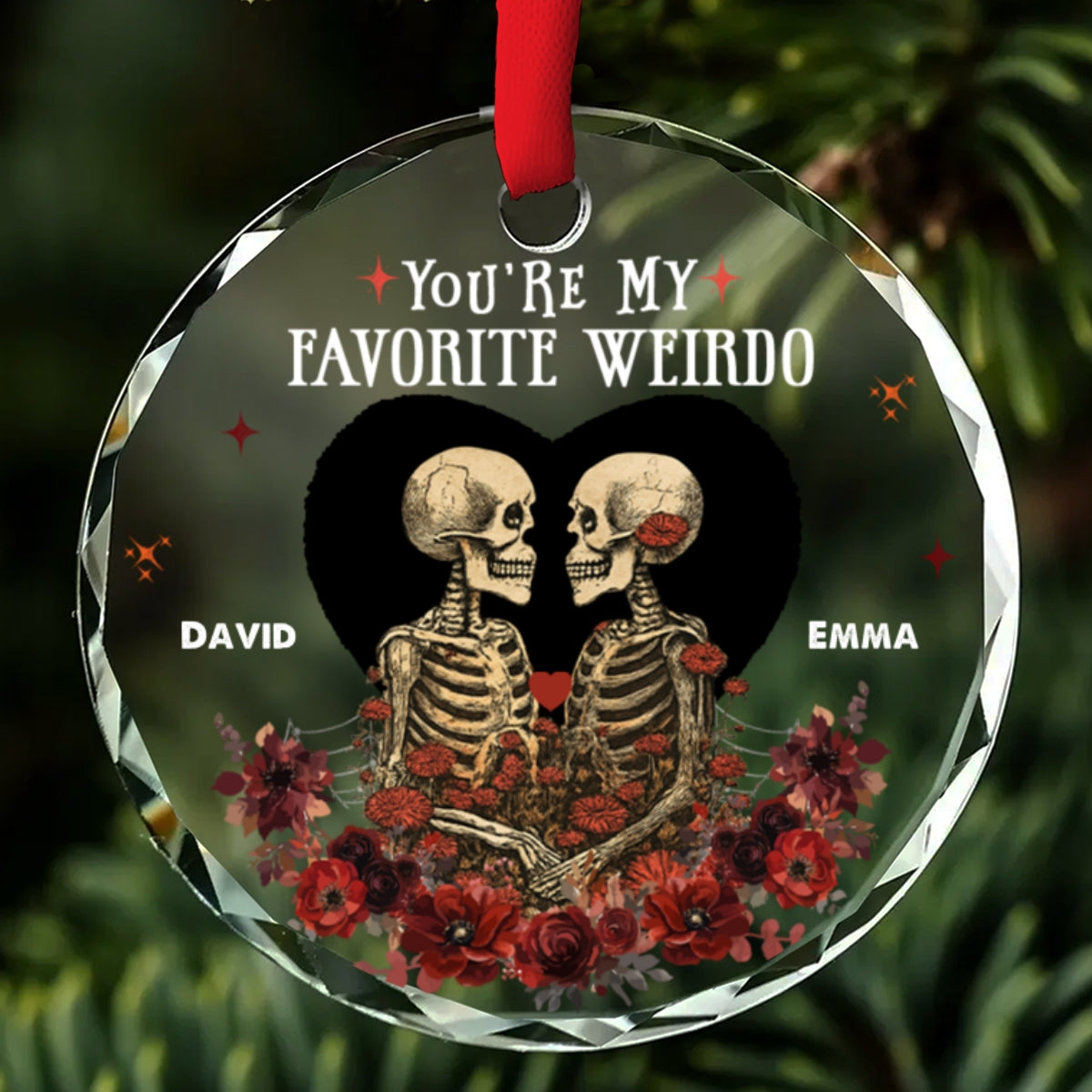 Favorite Weirdo - Personalized Custom Glass Ornament