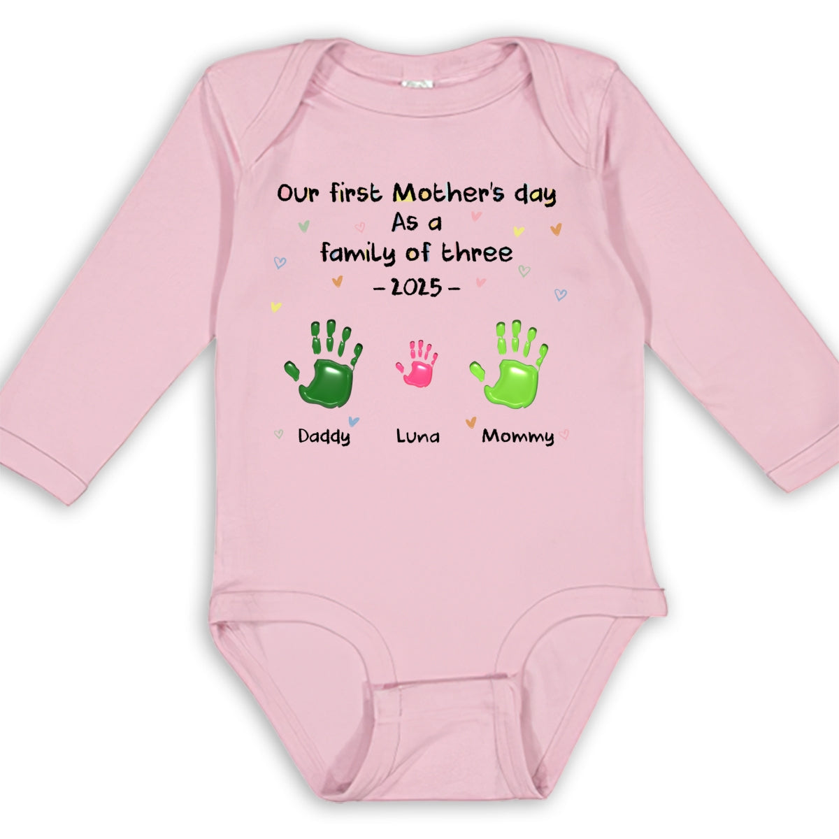 First Mother Day - Personalized Custom Long Sleeve Baby Onesie