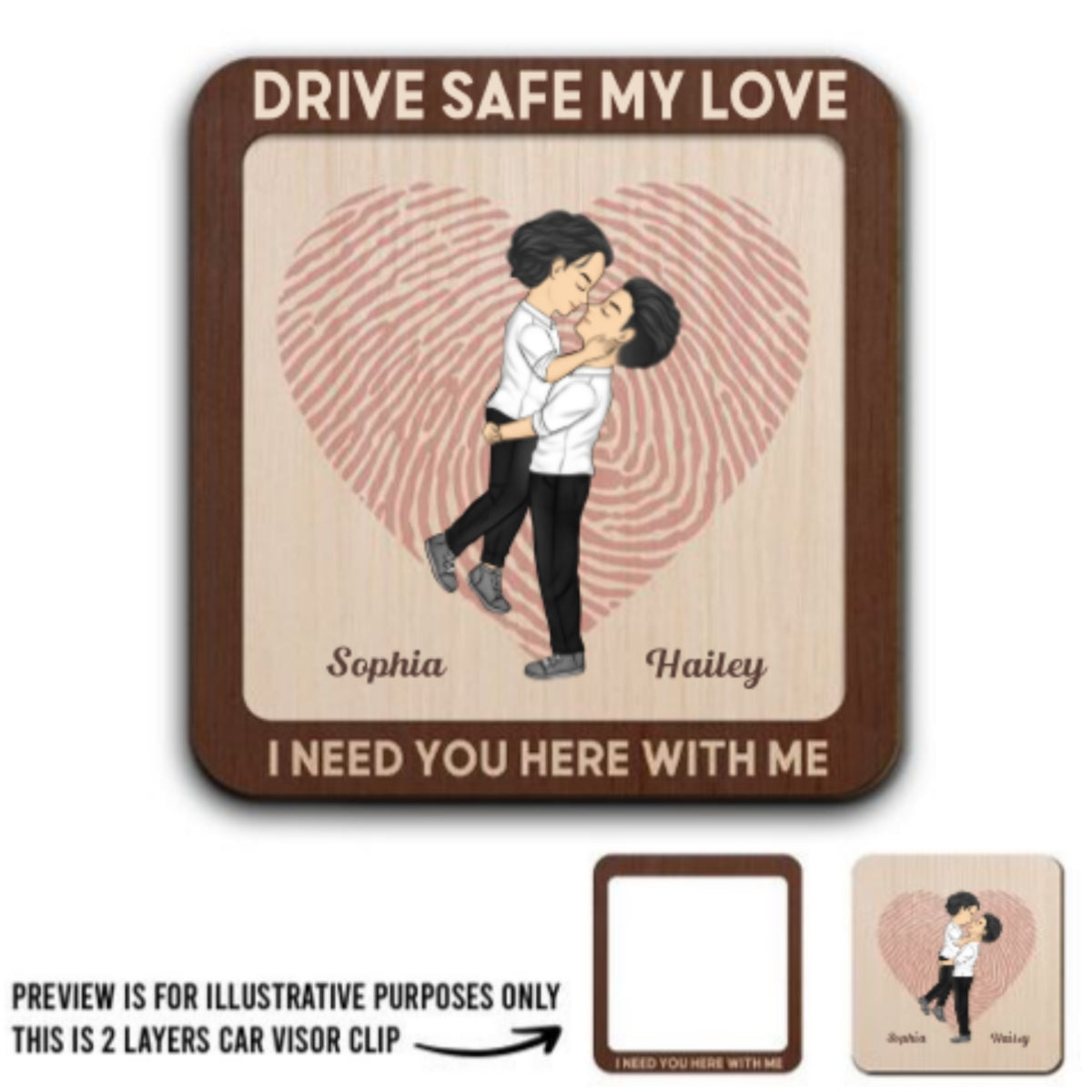 Drive Safe Sweetheart - Personalized Custom Car Visor Clip