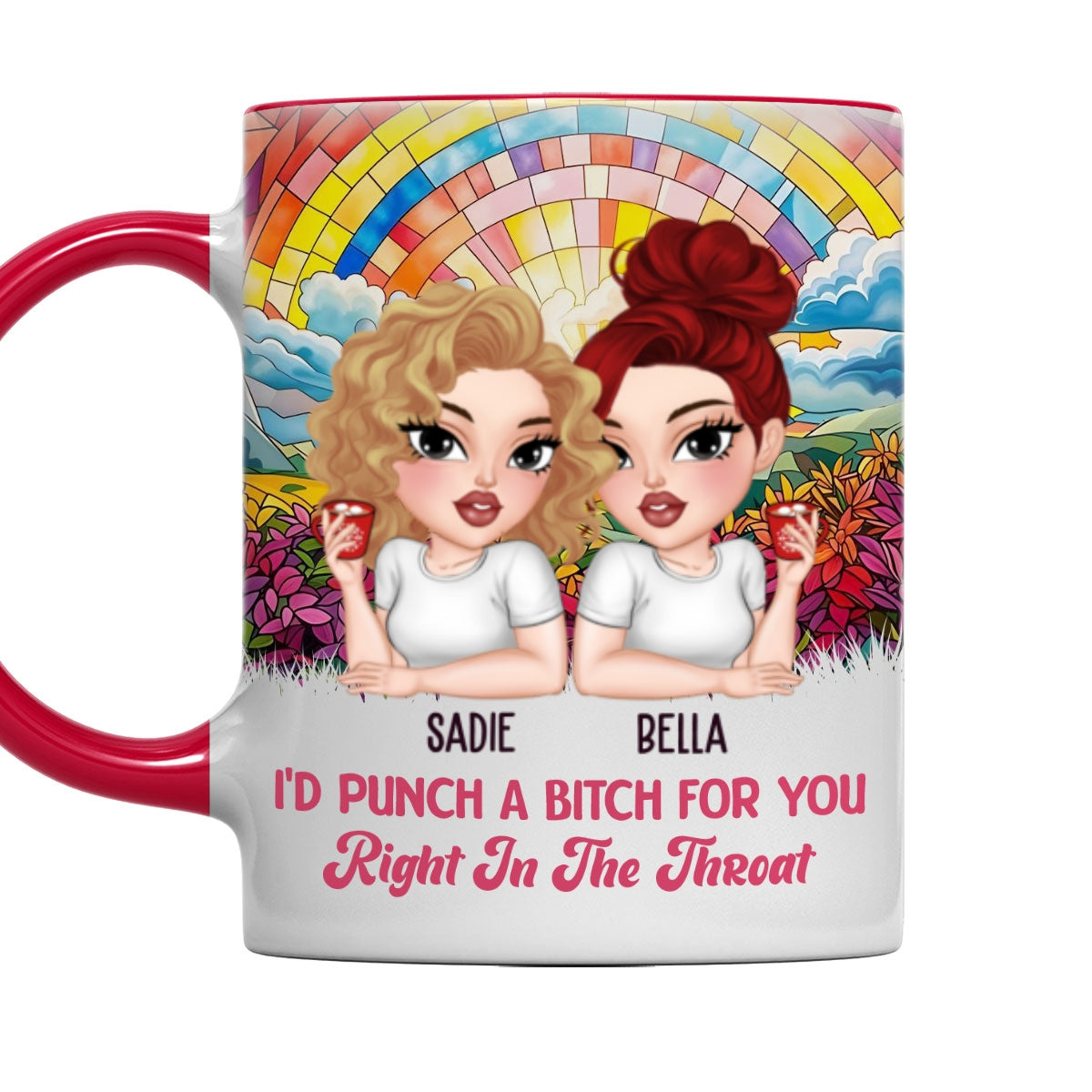 Punch For You My Bestie - Personalized Custom Accent Mug