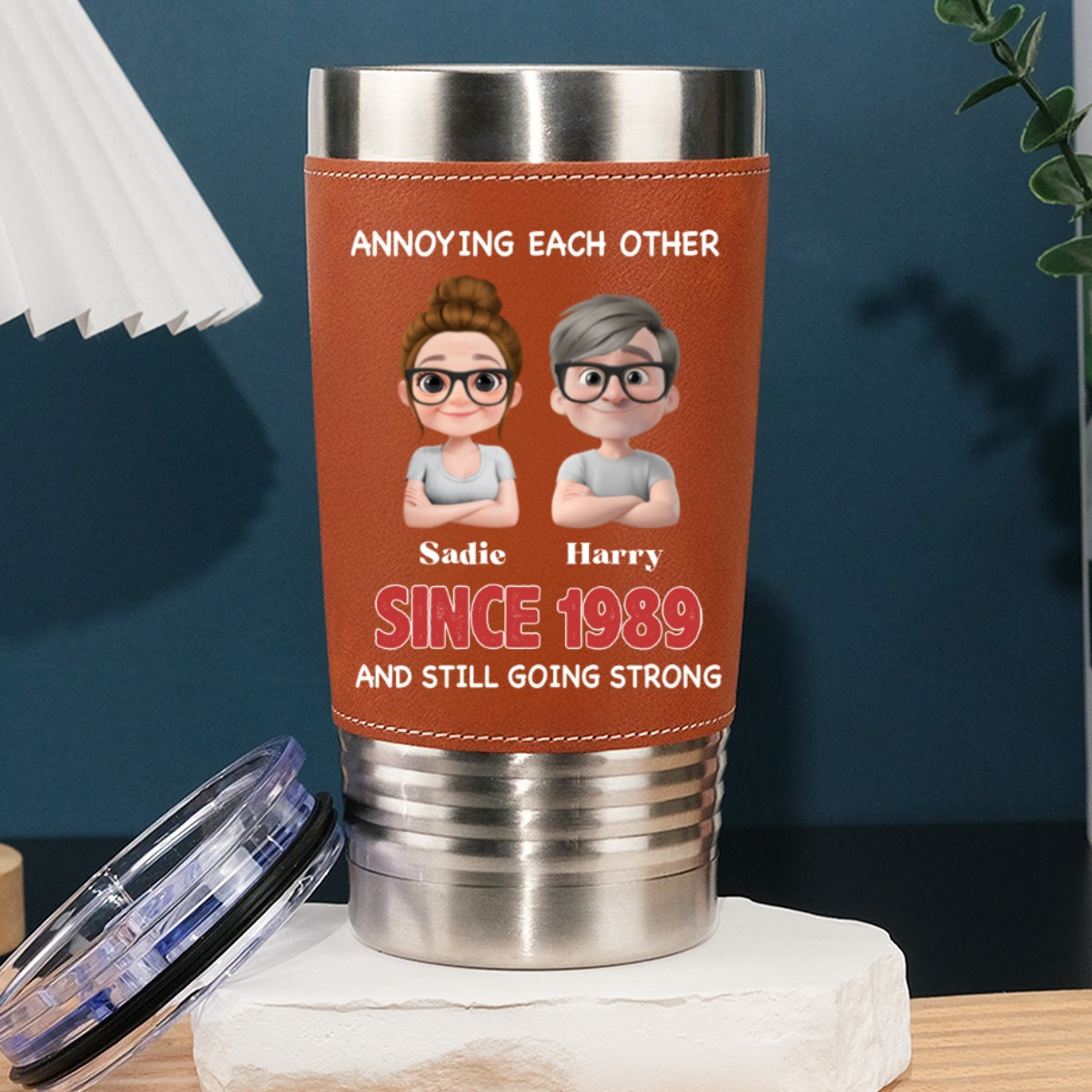 With You Forever - Personalized Custom Leather Tumbler