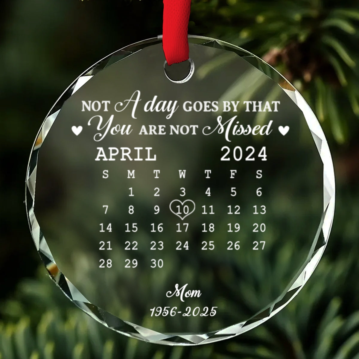 Miss You - Personalized Custom Glass Ornament