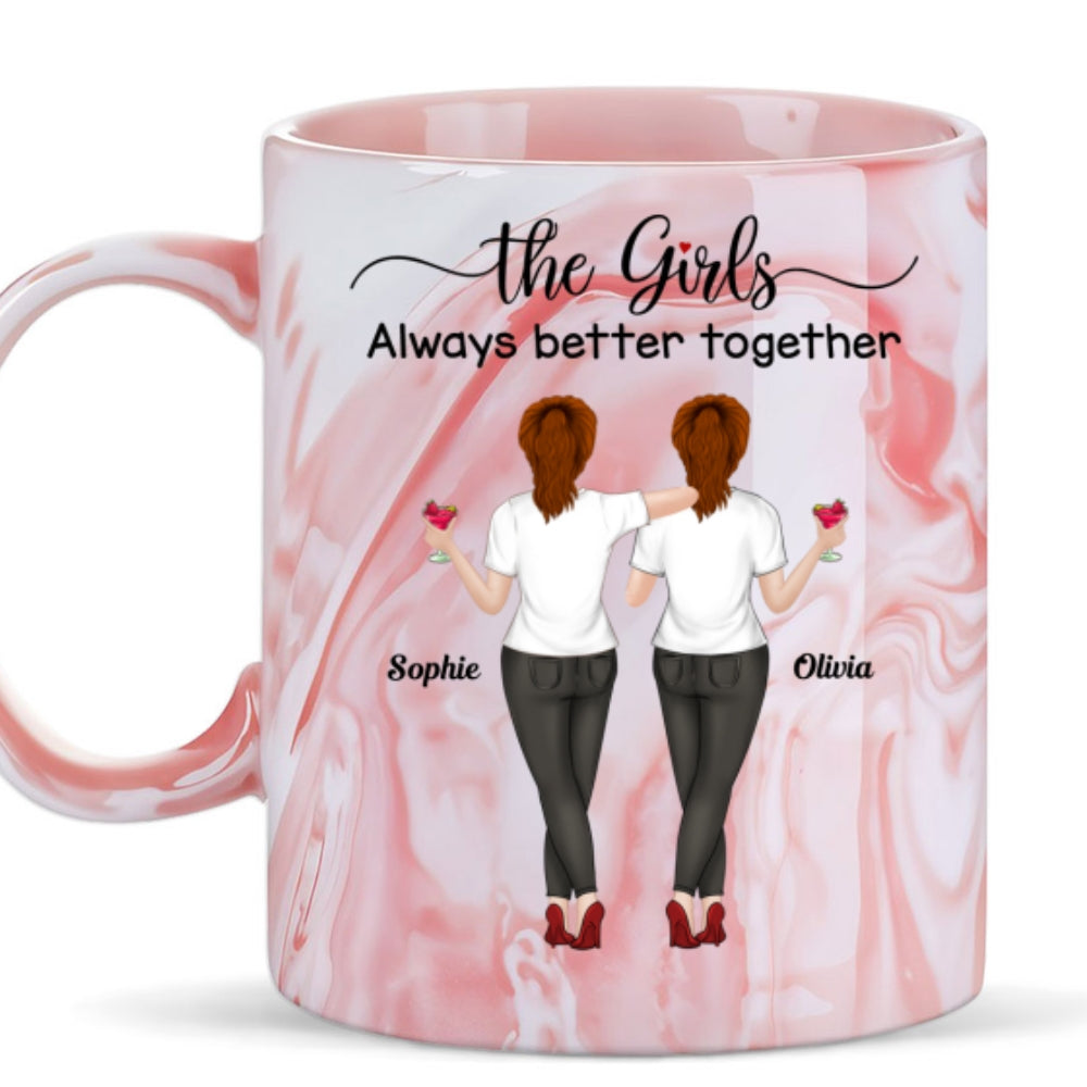 The Girls - Personalized Custom Pink Marble Mug