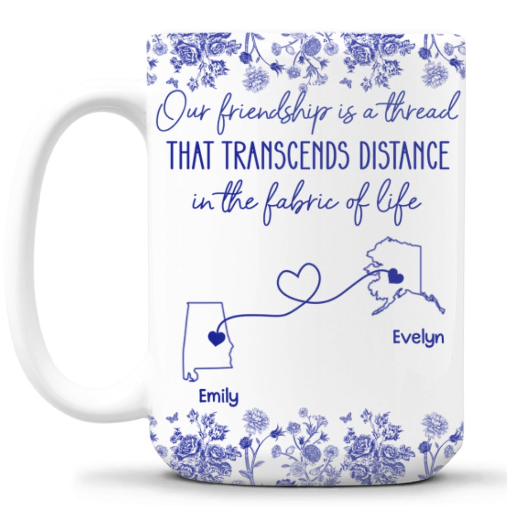 Connected By An Unseen Thread - Personalized Custom Coffee Mug