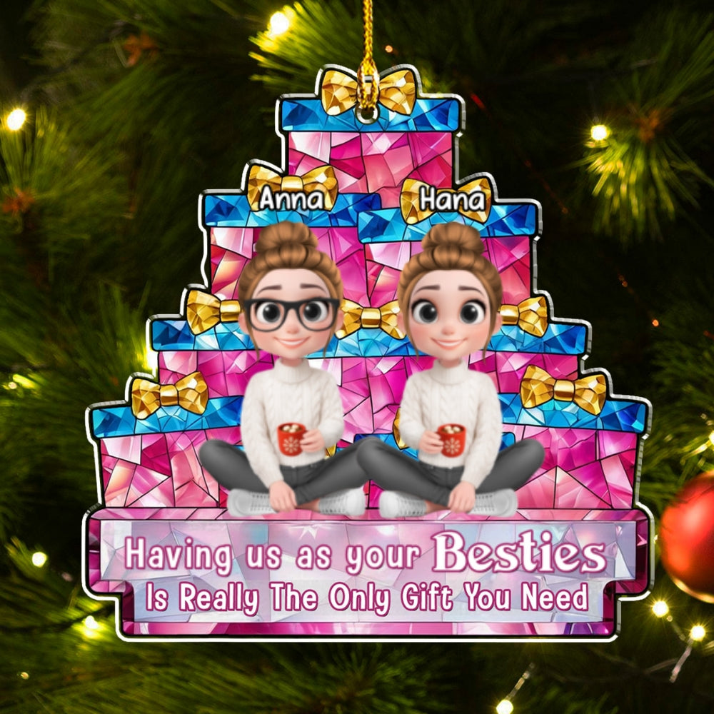 Stacked Presents Best Friends - Personalized Custom Acrylic Ornament