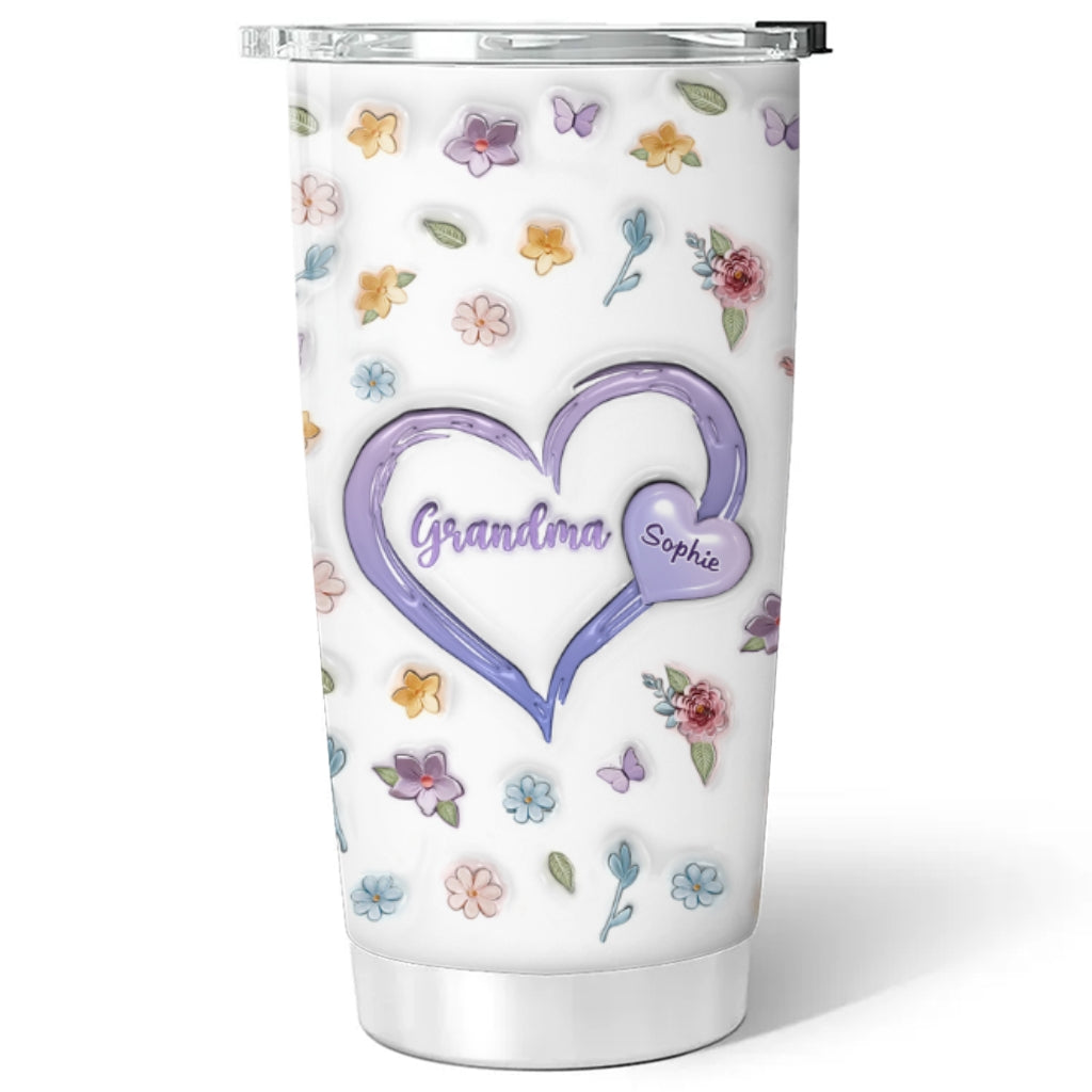 Best Grandma Ever - Personalized Custom 3D Inflated Effect Tumbler