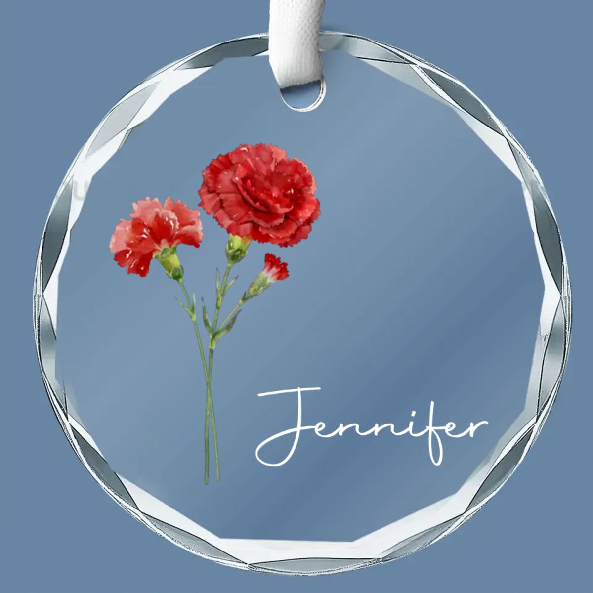 Friends Are Flowers That Never Fade - Personalized Custom Glass Ornament