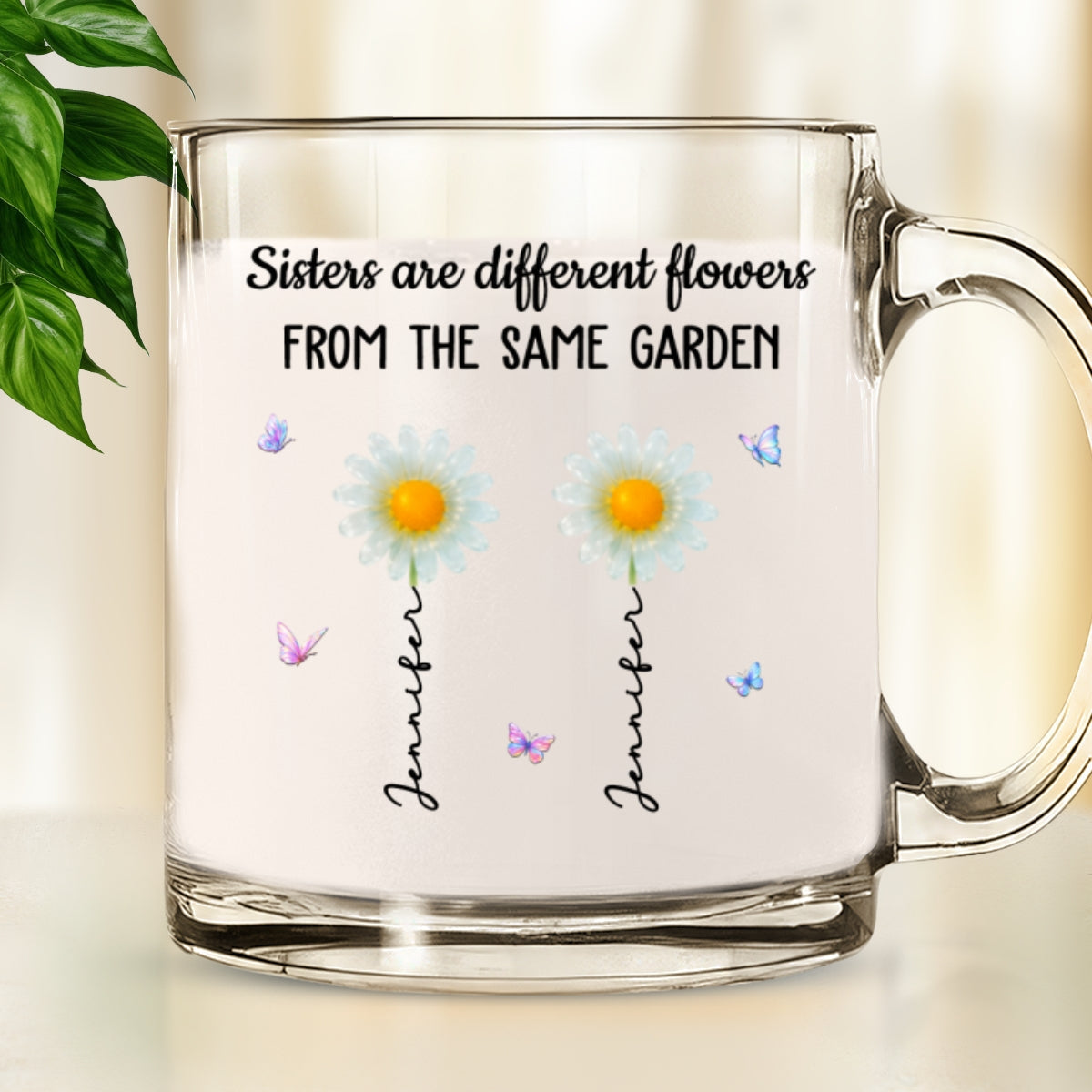 My Sisters Are Flowers - Personalized Custom Glass Mug