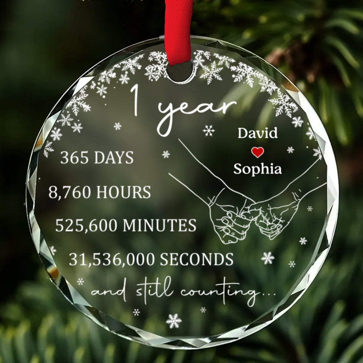 Always Beside You - Personalized Custom Glass Ornament