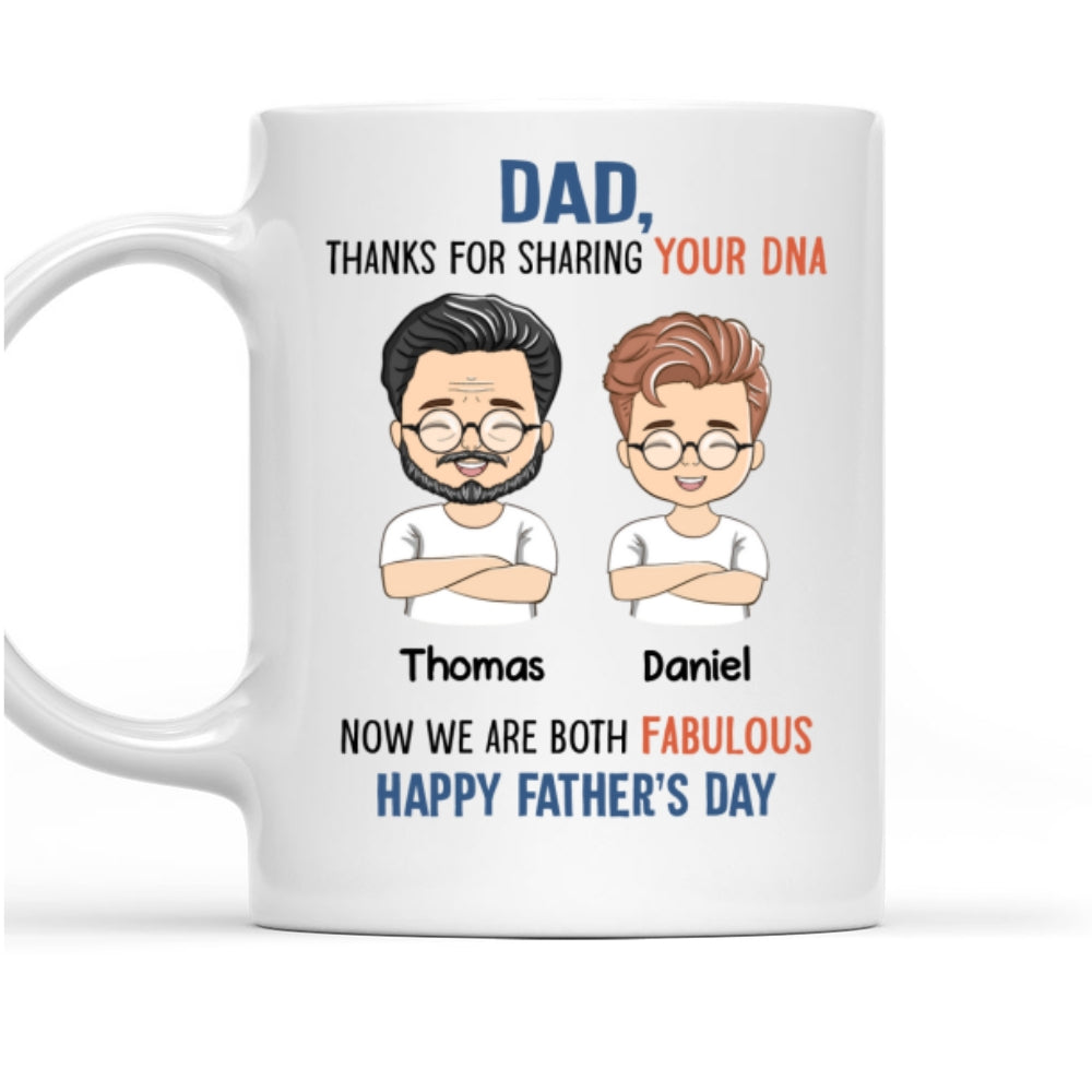 Dad, Thanks For Sharing Your DNA - Personalized Custom Coffee Mug