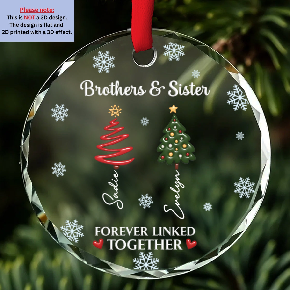 When Siblings Go to Therapy Together - Personalized Custom Glass Ornament
