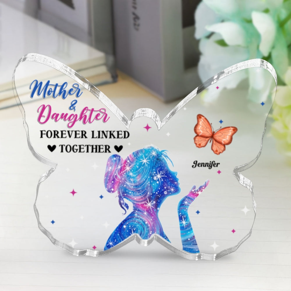 Mother And Daughters Forever Linked Together - Personalized Custom Acrylic Plaque