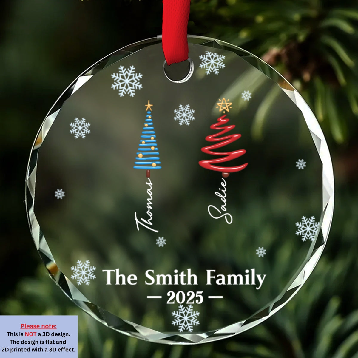Our Family Love Is Forever - Personalized Custom Glass Ornament