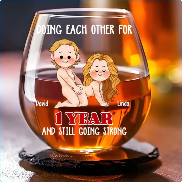Doing Each Other - Personalized Custom Wine Glass