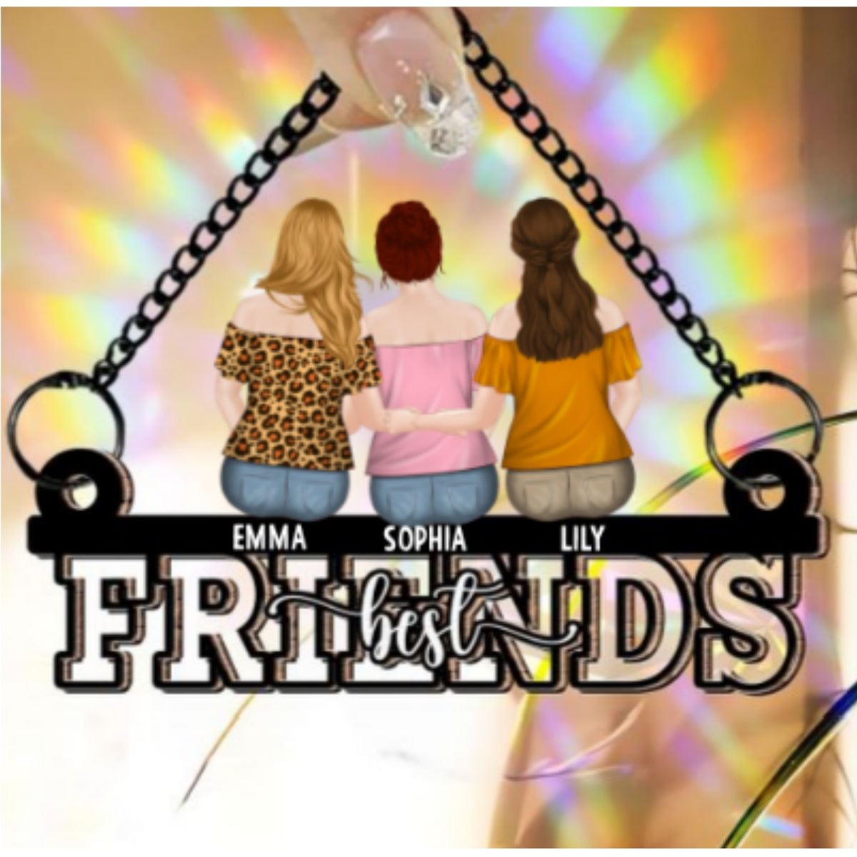 You Are My Bestie - Personalized Custom Rainbow Suncatcher