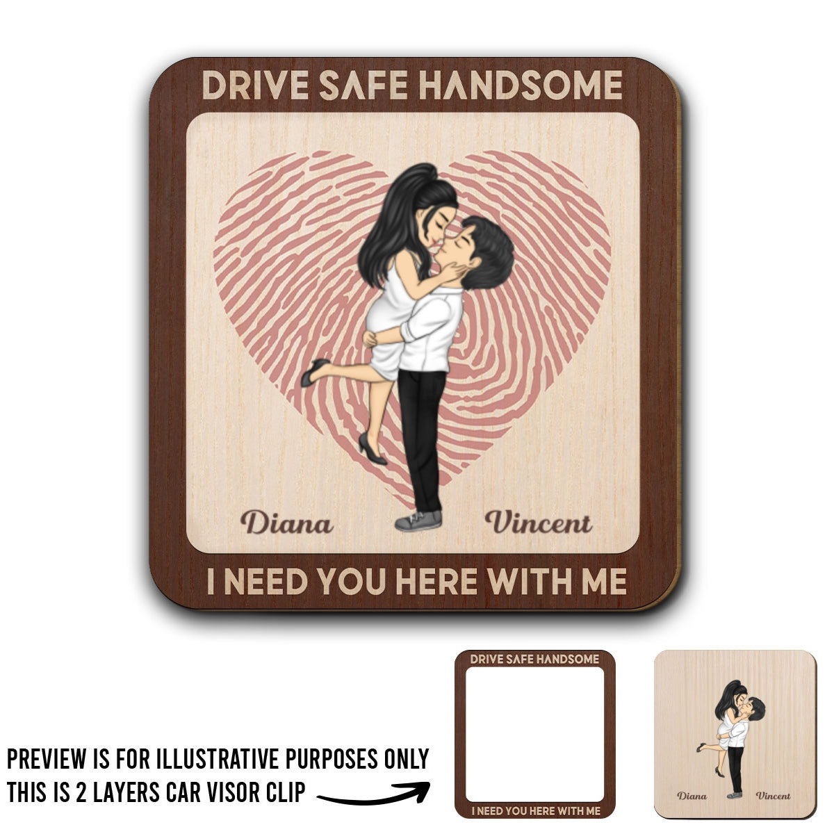 Drive Safe Handsome - Personalized Custom Car Visor Clip