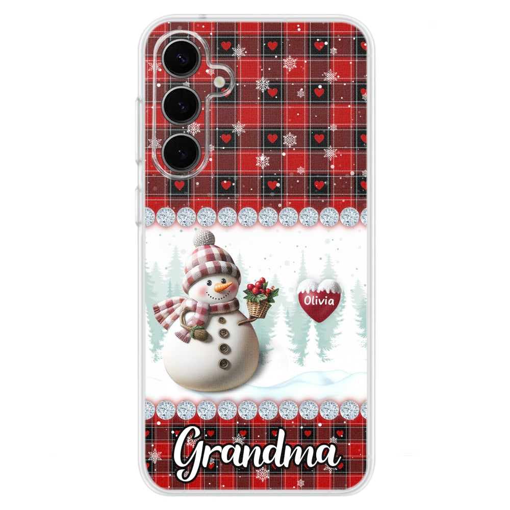 Happy Christmas Snowman Grandma - Personalized Custom Phone Case