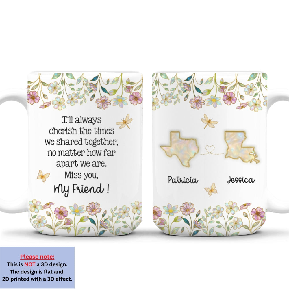 Miss You My Bestie - Personalized Custom Coffee Mug
