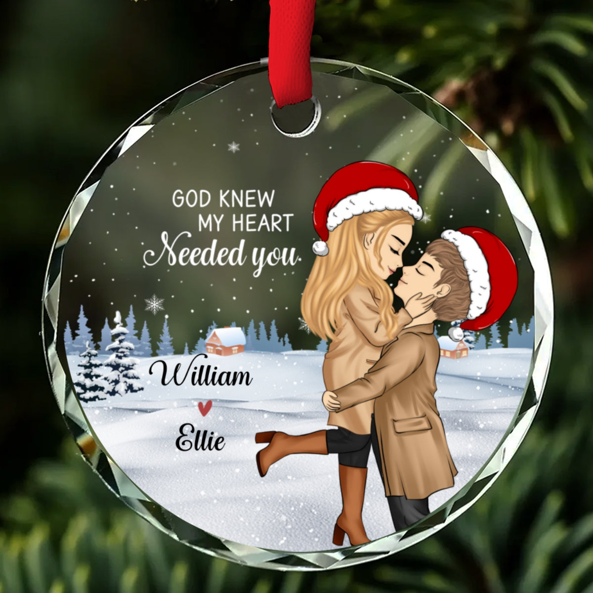 Our First Christmas 2024 - Personalized Custom Glass Ornament