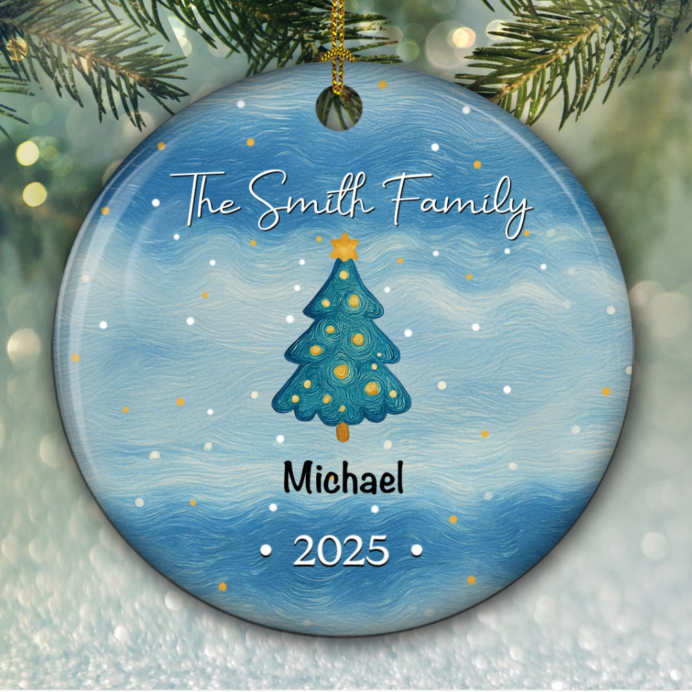 Family Christmas Joy - Personalized Custom Ceramic Ornament