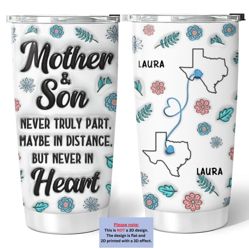 Love Remains Despite The Miles - Personalized Custom 3D Inflated Effect Tumbler