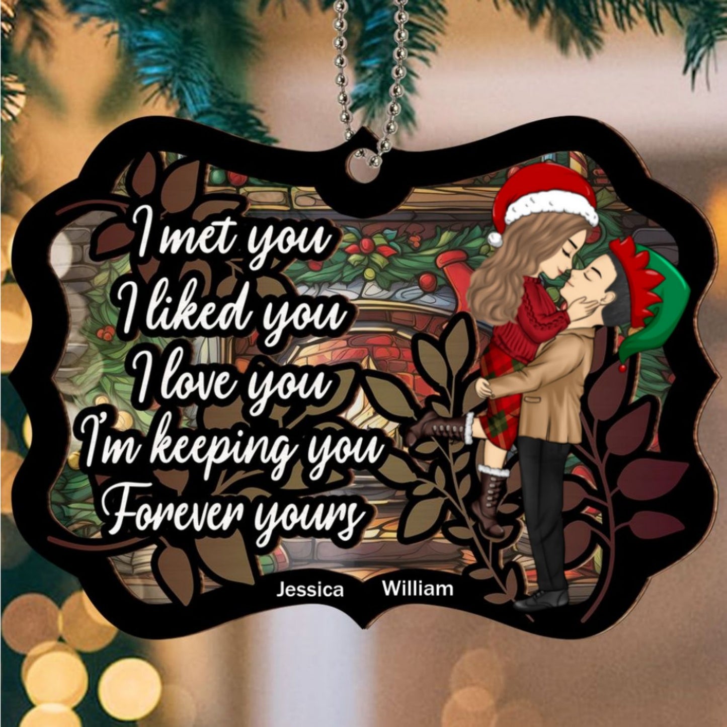 Meet And Love- Personalized Custom Suncatcher Ornament