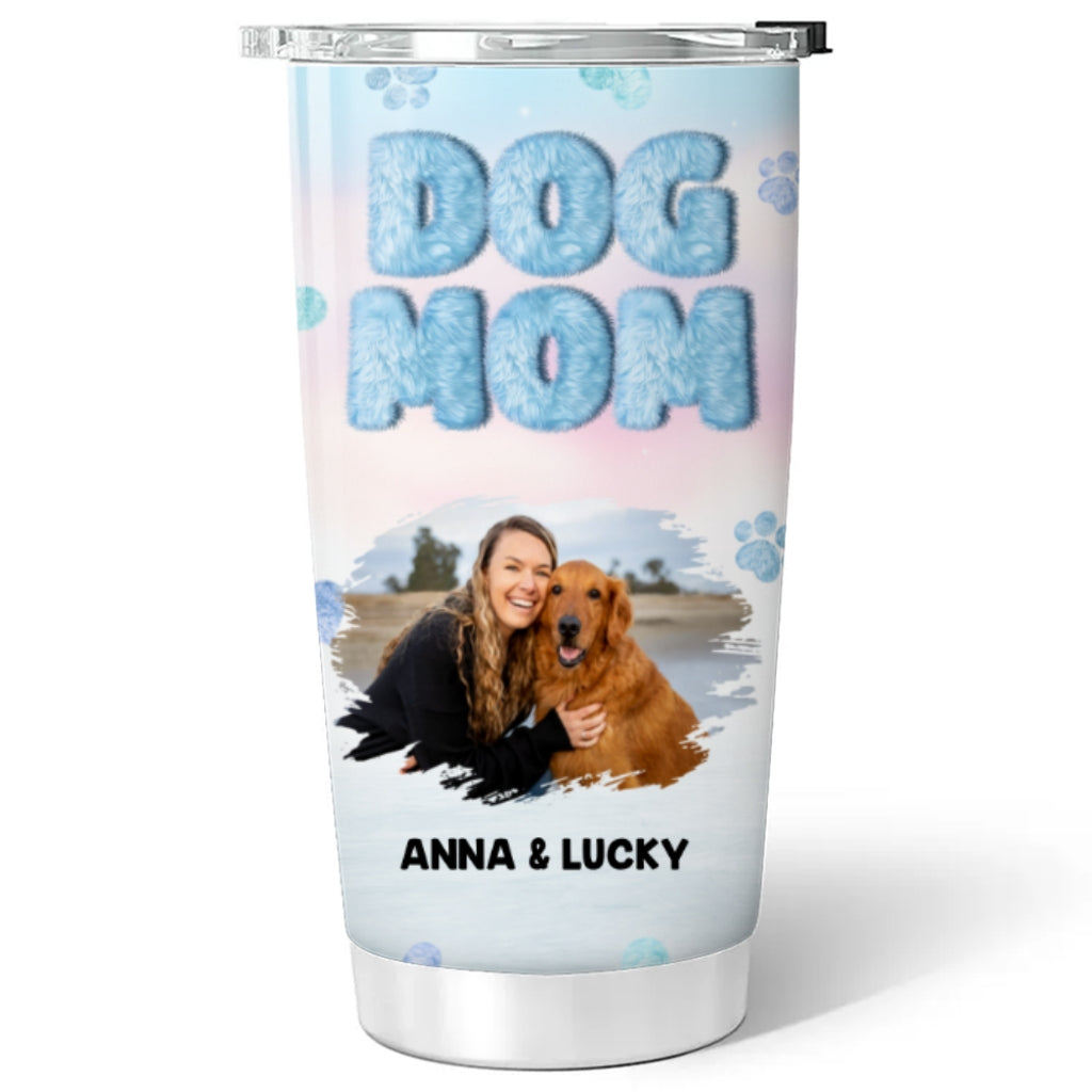 Fluffy Dog Mom Photo - Personalized Custom Tumbler