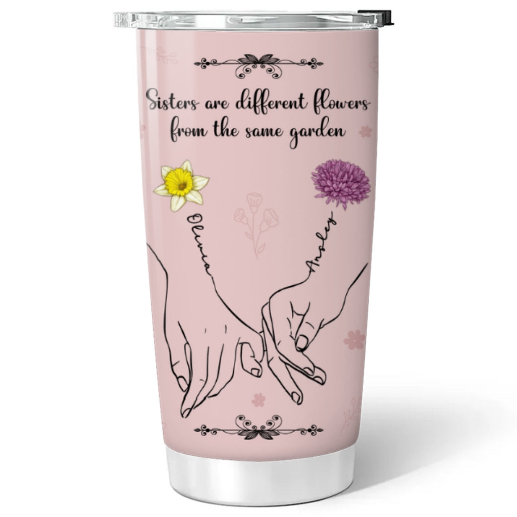 Flower Hands In Hands - Personalized Custom Tumbler