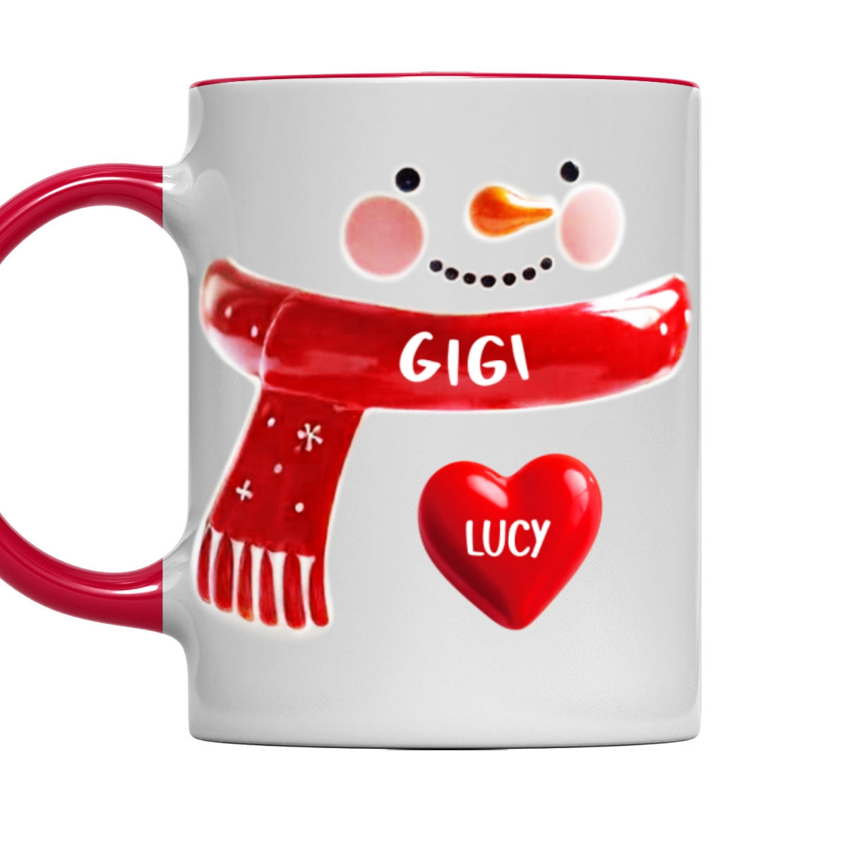 Snowman Grandma - Personalized Custom 3D Inflated Effect Accent Mug