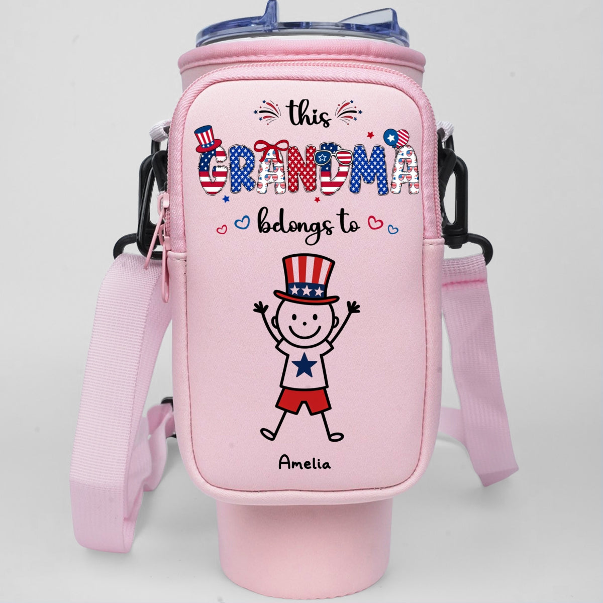 Home Is Where Your Grandma Is - Personalized Custom Water Bottle Carrier Bag