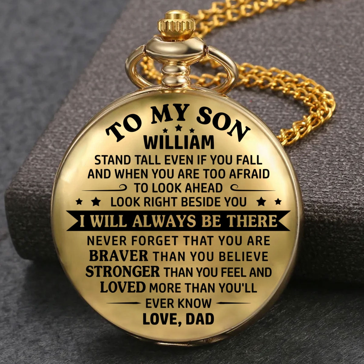 To My Son - I Will Always Be There - Personalized Custom Pocket Watch