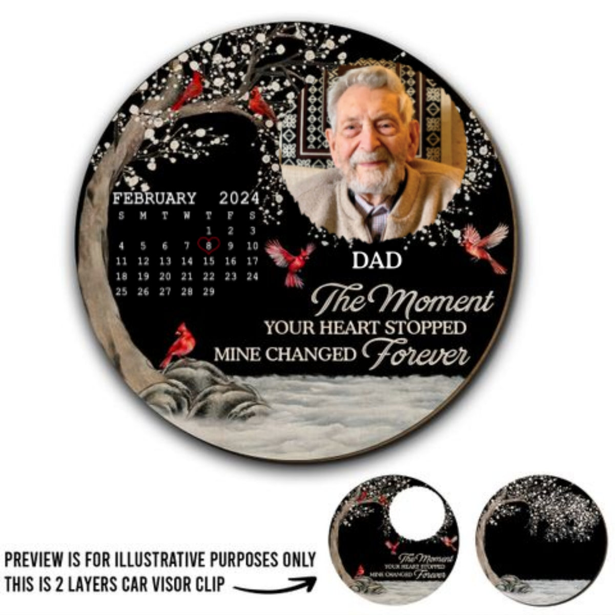 My Heart Changed Forever - Personalized Custom Car Visor Clip