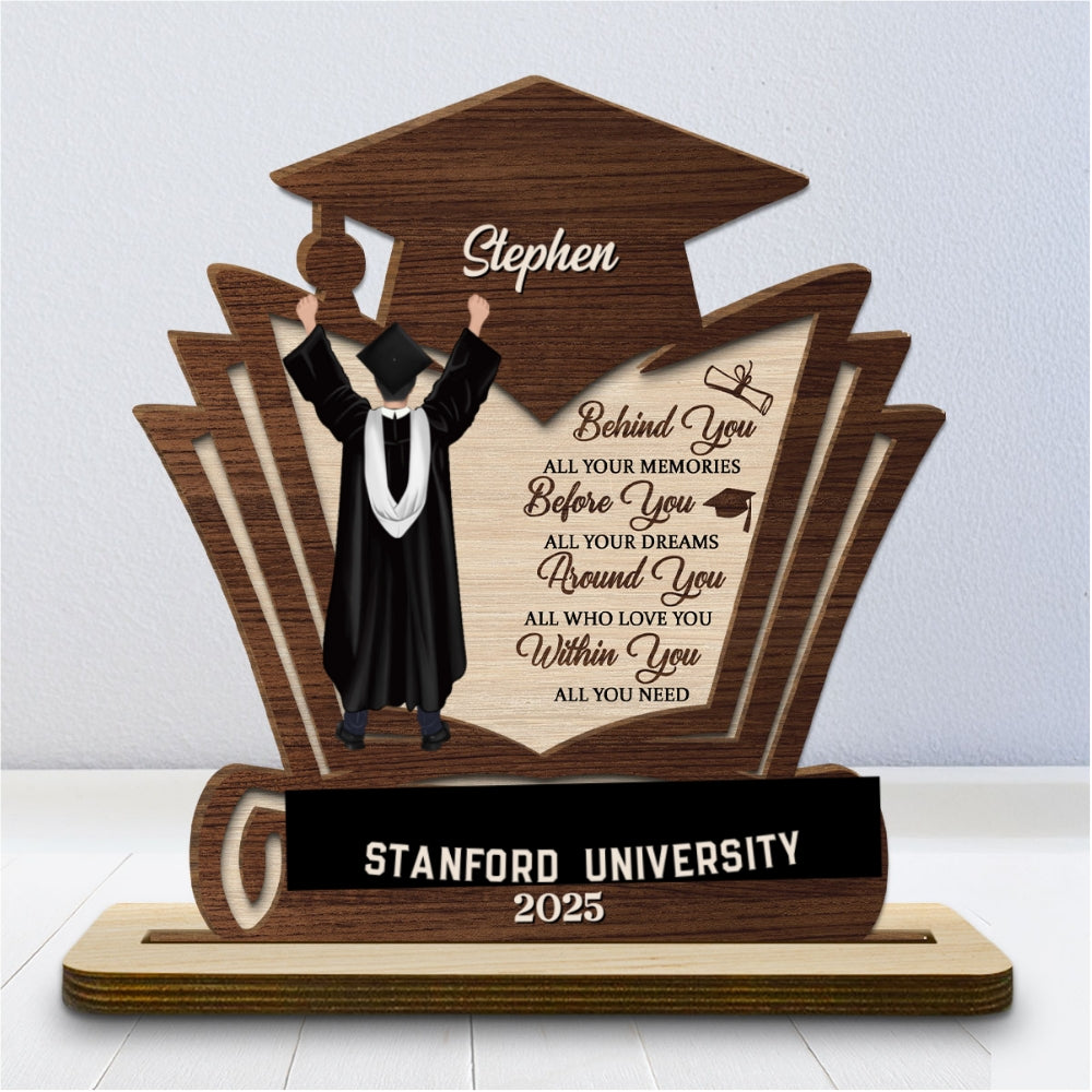 Before You All Your Dreams - Personalized Custom 2-Layer Wood Plaque With Flat Base