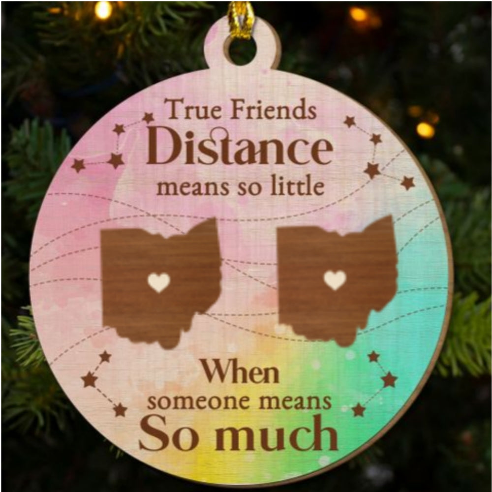 True Friendship Resists Time - Personalized Custom Freeshape 2-Layered Wood Ornament