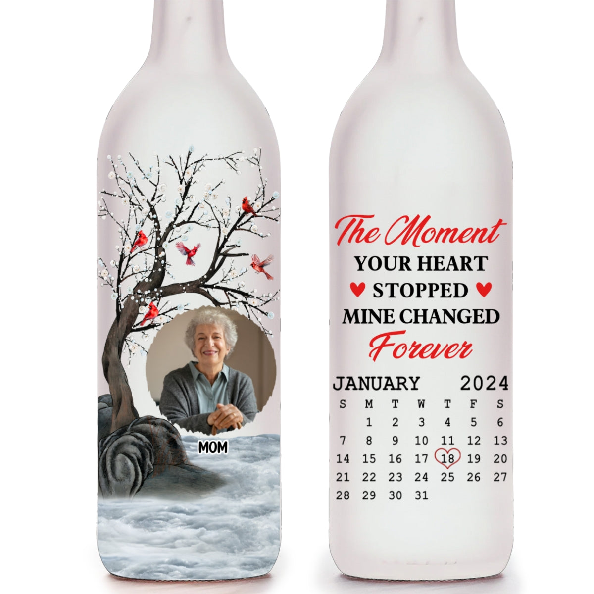 Forever In My Heart - Personalized Custom Bottle Lamp