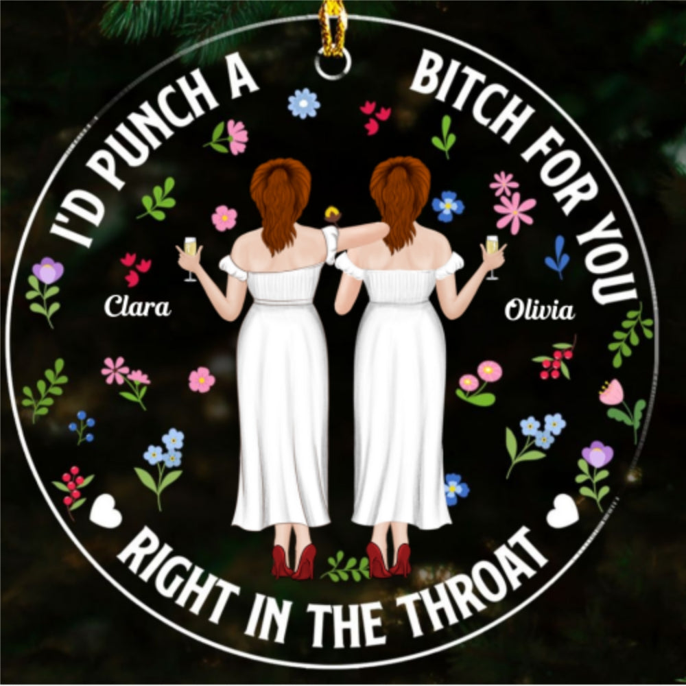 Punch Bitch Besties - Personalized Custom Acrylic Ornament