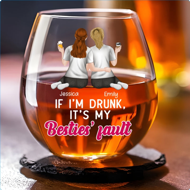 Sisters Fault - Personalized Custom Wine Glass
