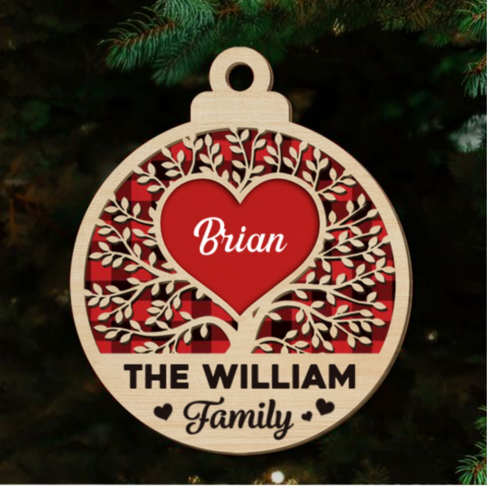 Together We Make A Family - Personalized Custom 2-layered Wood Ornament