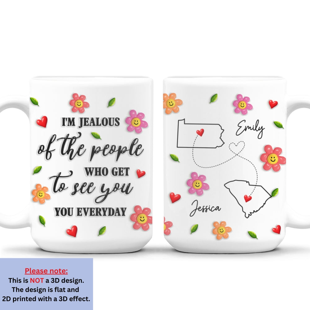 Wish I Saw You Daily - Personalized Custom 3D Inflated Effect Mug
