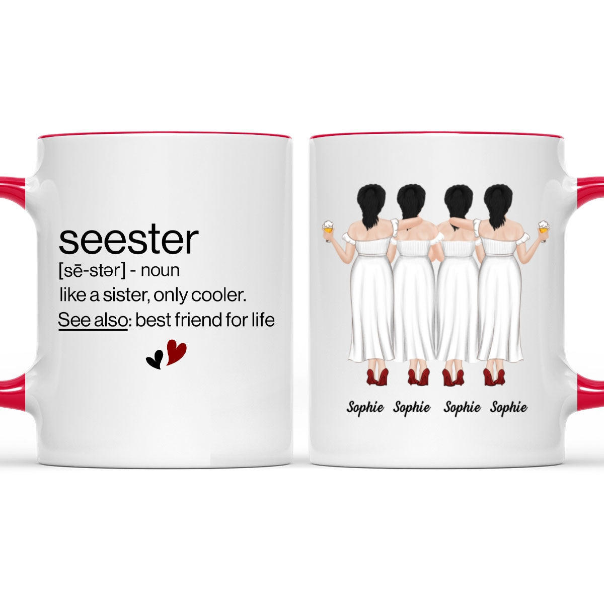 Seester Best Friend For Life - Personalized Custom Accent Mug