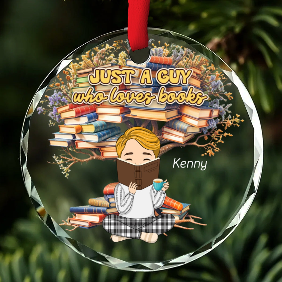 Just A Girl Who Loves Books - Personalized Custom Glass Ornament