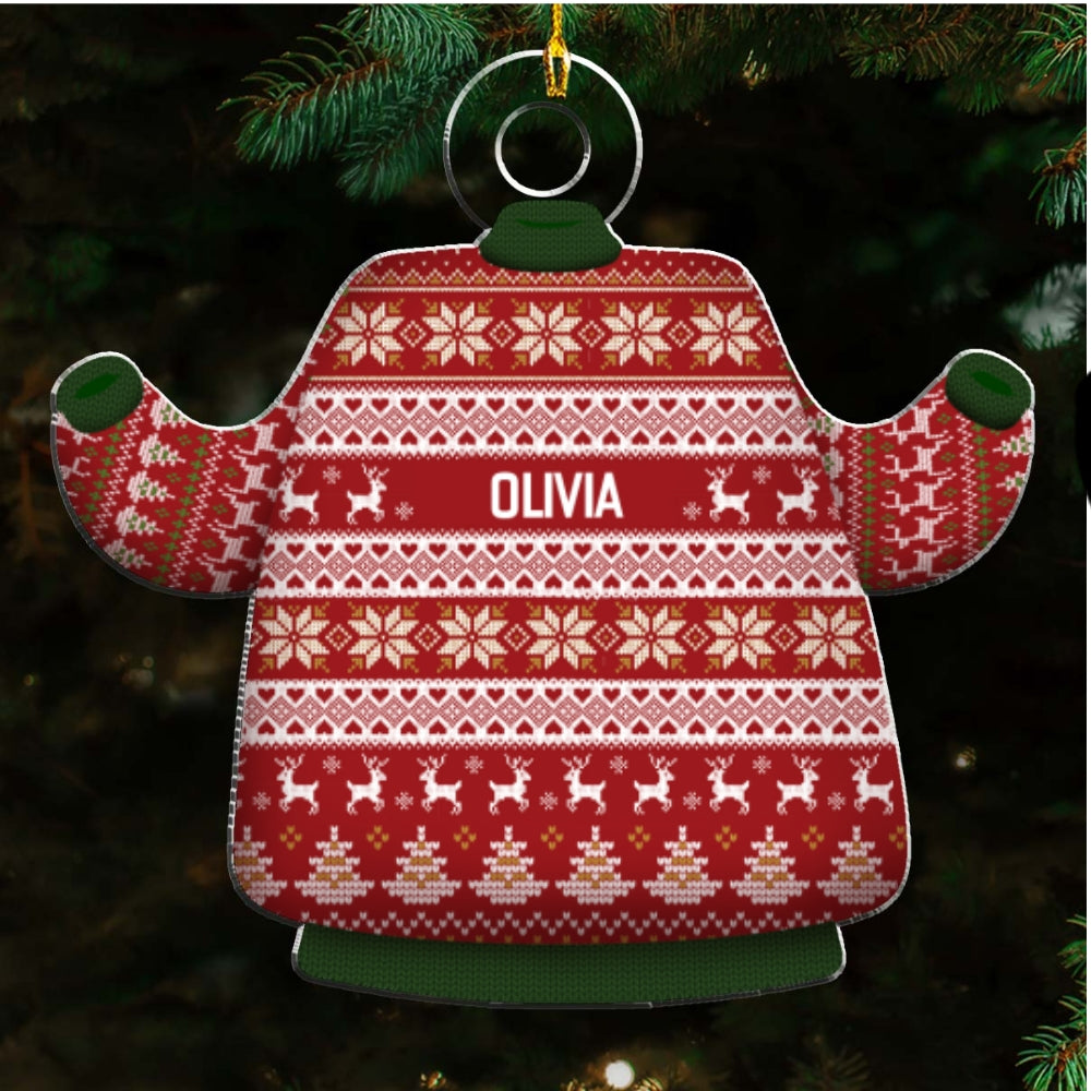 Family Names Festive - Personalized Custom Acrylic Ornament