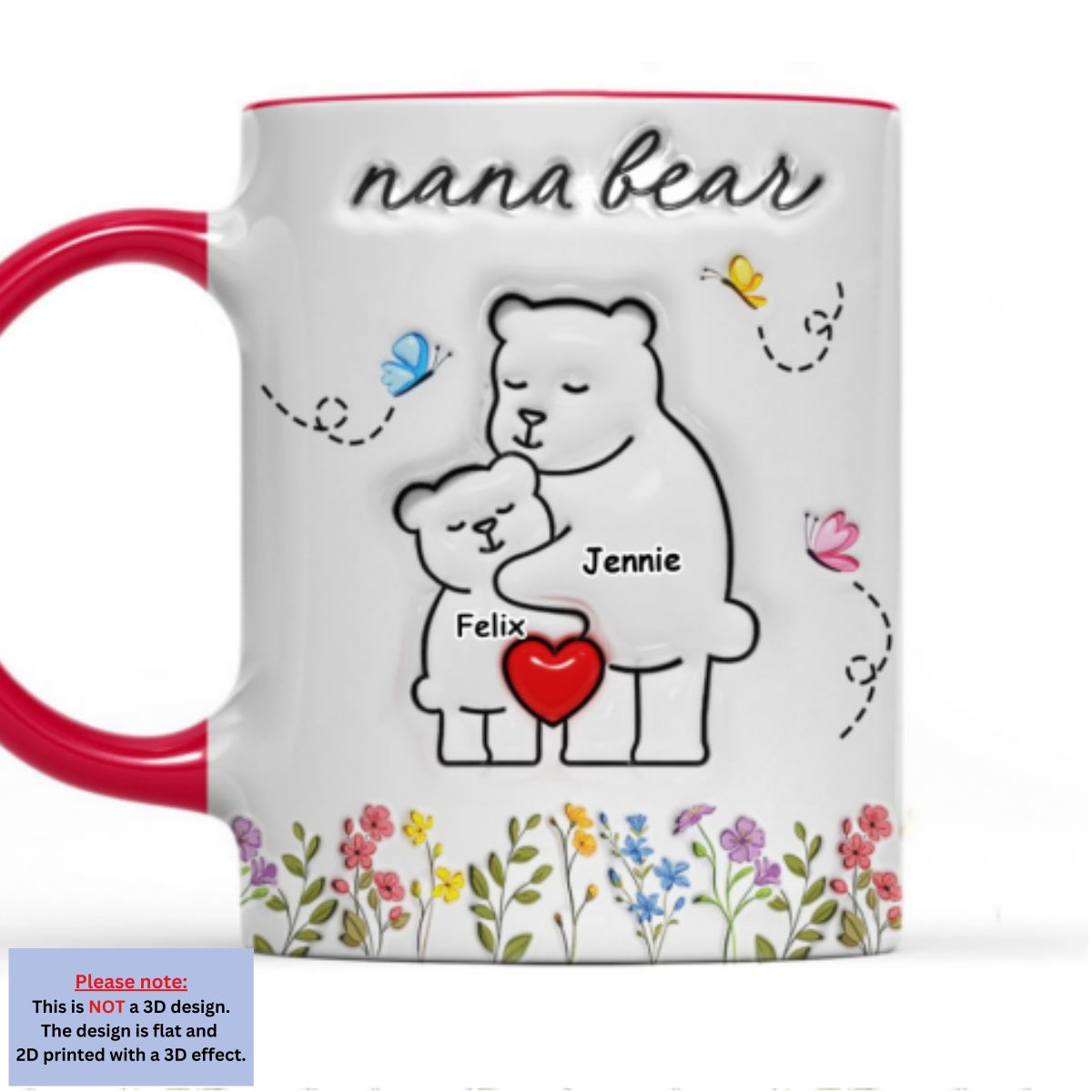 Mama Bear New Style - Personalized Custom 3D Inflated Effect Accent Mug
