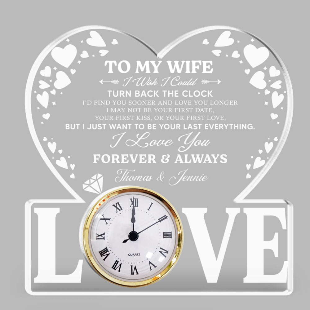 Forever And Always - Personalized Custom Acrylic Desk Clock Plaque
