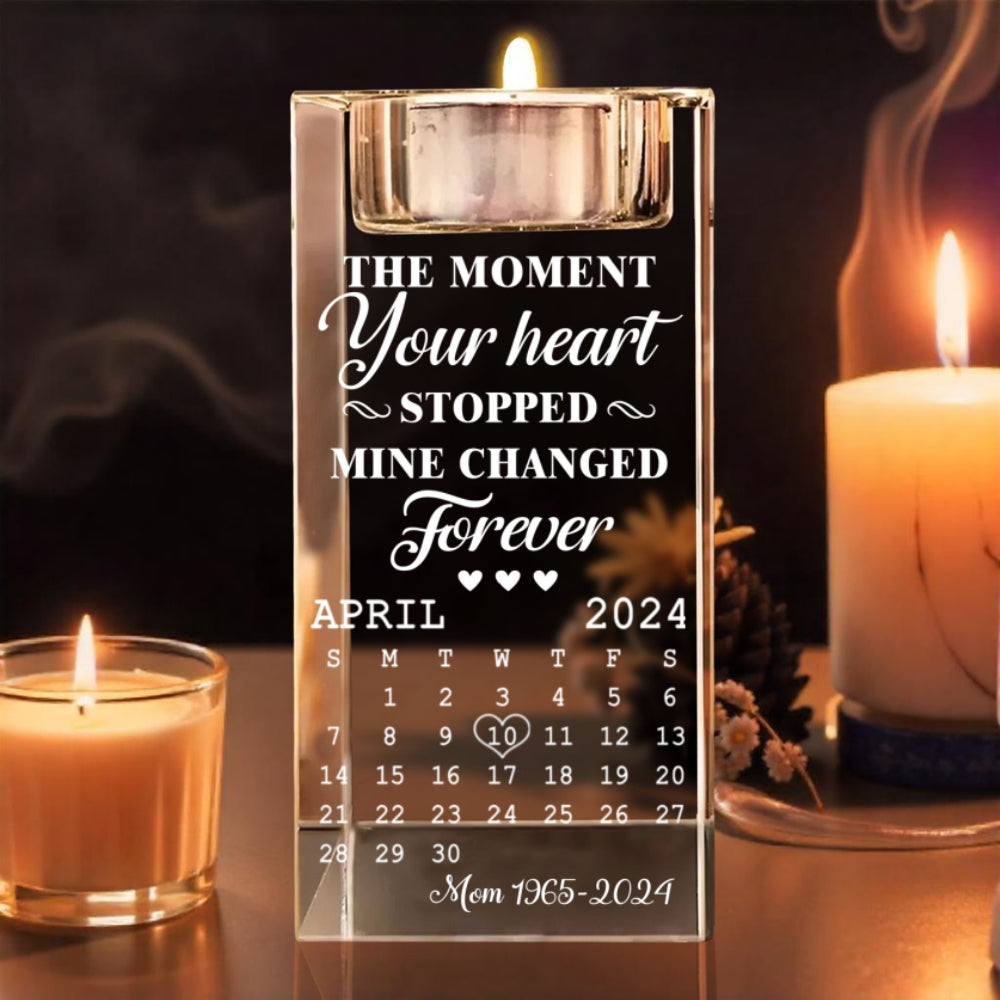 The Moment - Personalized Custom Engraved Crystal Candle Holder