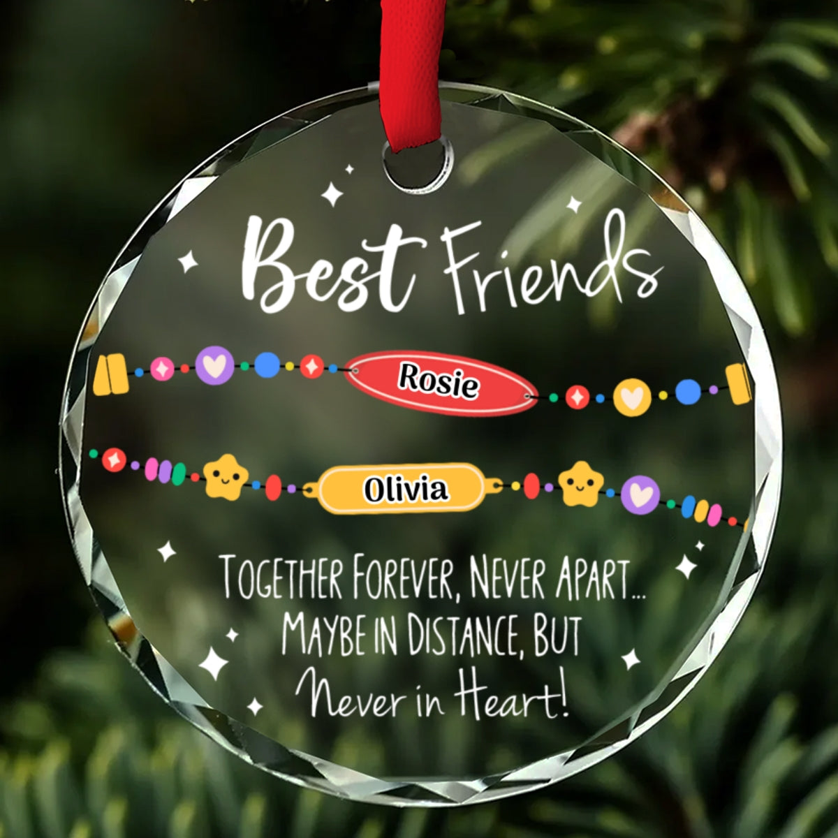 You Wear Your Bracelet And I Will Wear Mine - Personalized Custom Glass Ornament