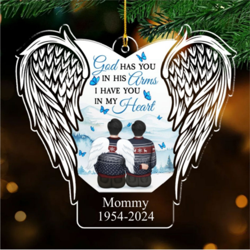 God Has You In His Arms - Personalized Custom Acrylic Ornament