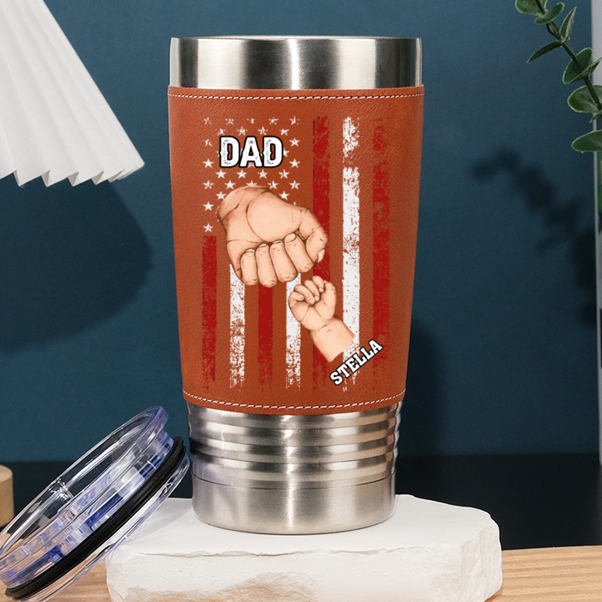 Best Dad Ever - Personalized Custom Leather Tumbler